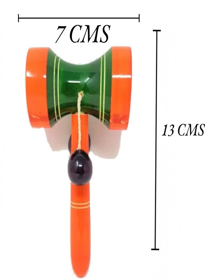 UPBEAT Handcrafted Wooden Drum Rattle for Babies and Toddlers (Color May Vary) (Pack of 1) ? Safe & Eco-Friendly Baby Sensory Toy, Small Percussion Instrument, Gift, Birthday - Image 2
